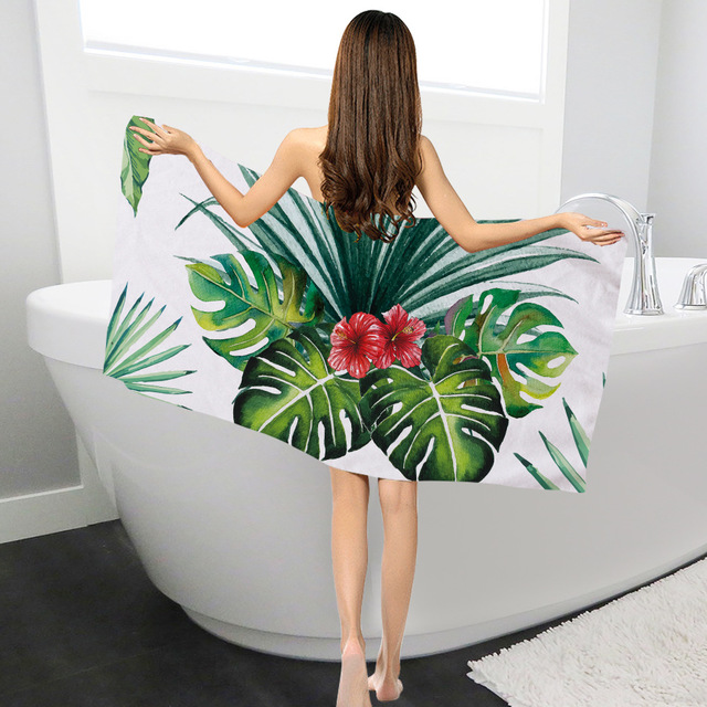 

Новый банный ботанический стиль Полотенце Прямоугольный креативный принт солнцезащитный крем Пляжный Полотенце банный платок Полотенце