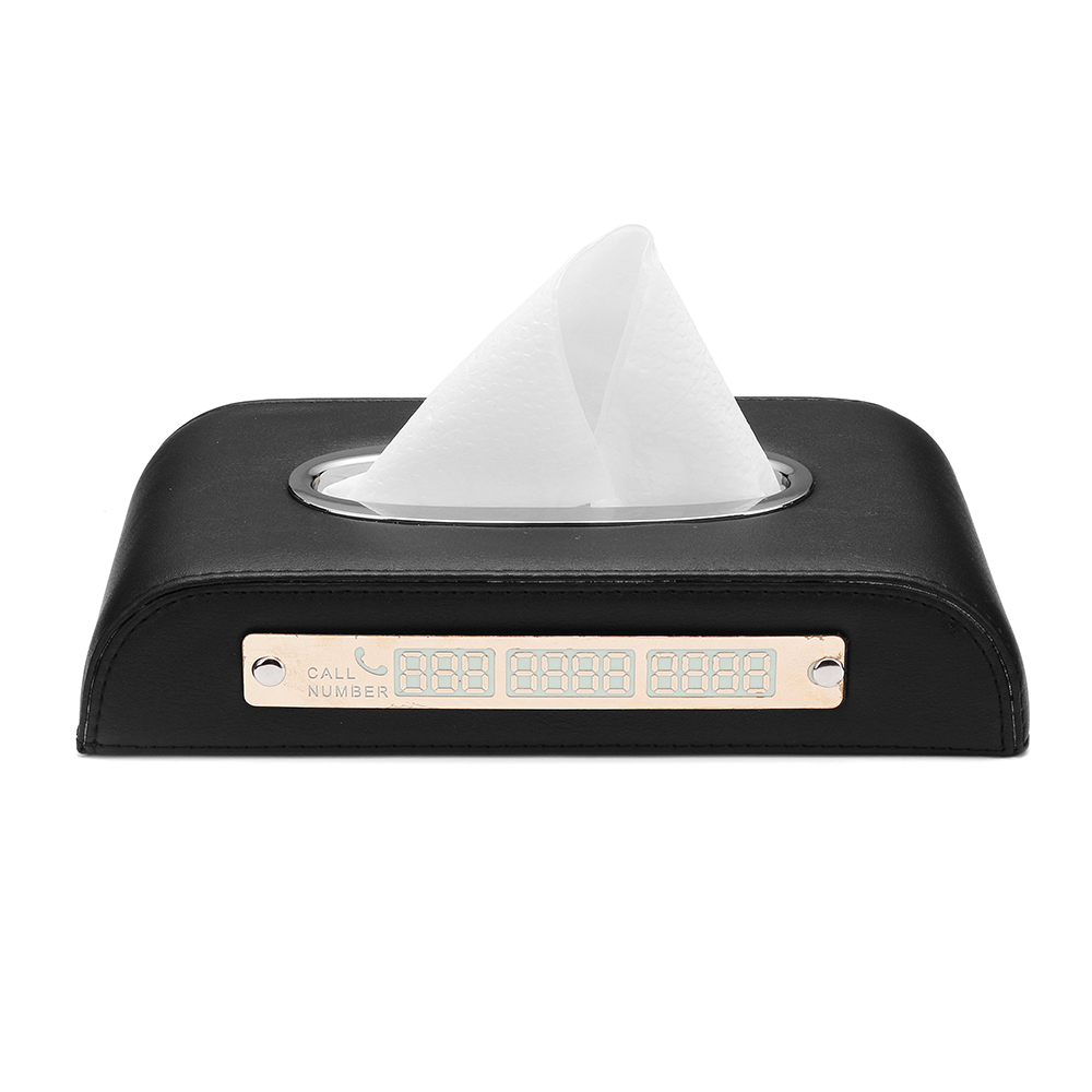 

Microfiber Leather Luminous Авто Номер для временного хранения Автоd Ткань Коробка Держатель для бумаги Чехол