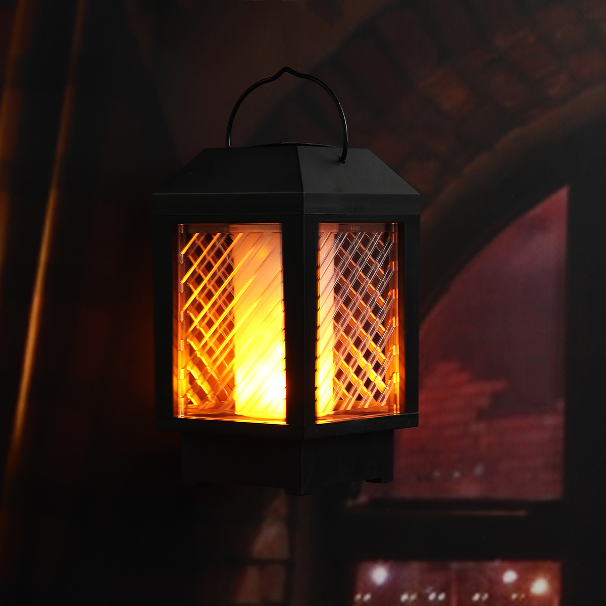 

96 LED Солнечная Мигание пламени Лампа На открытом воздухе Пейзаж Сад Декор Фонарь