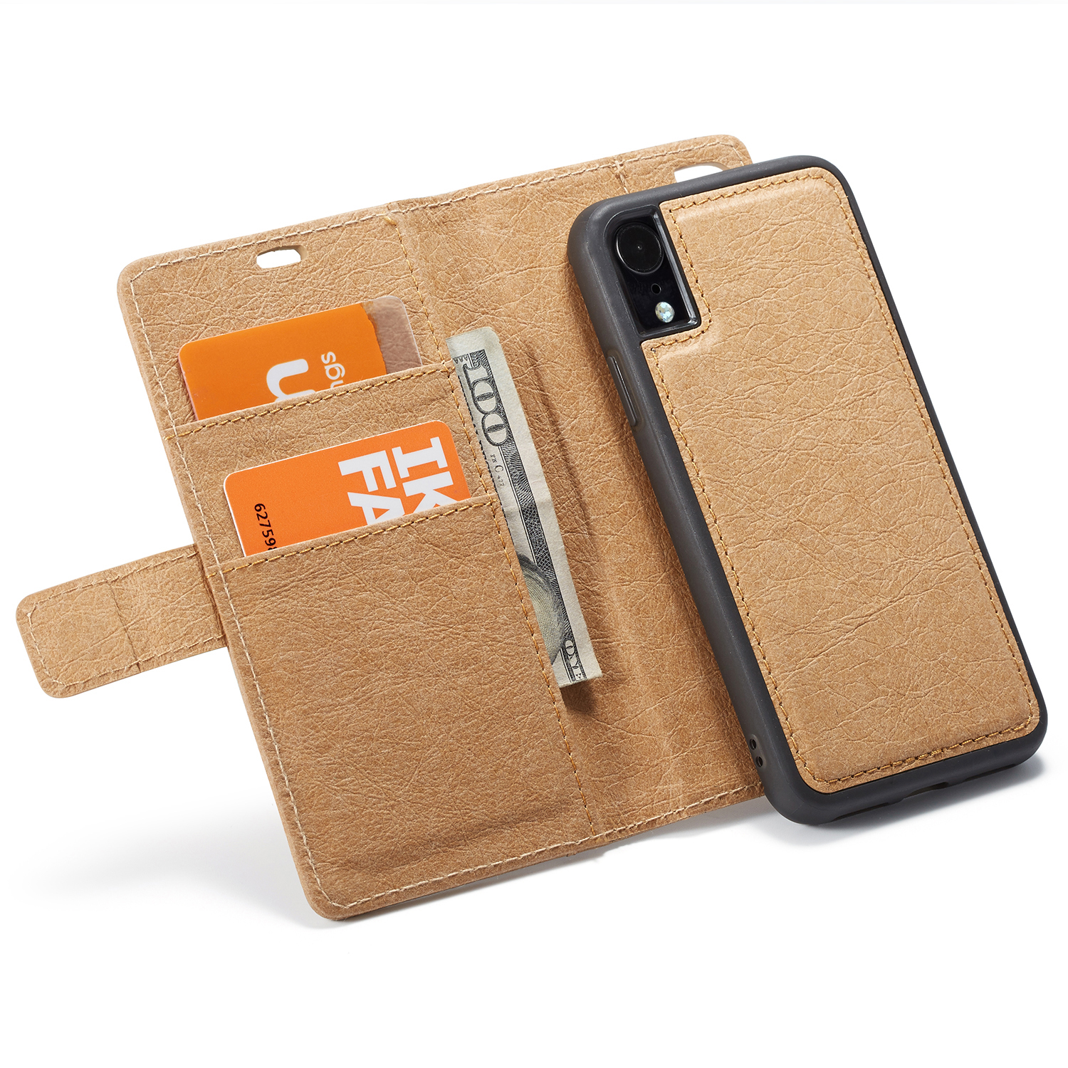 

WHATIF Защитный Чехол для iPhone XR Водонепроницаемы Крафт-бумага Магнитный съемный кошелек