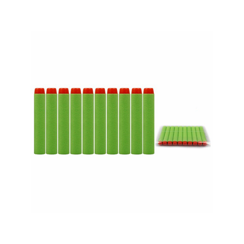 

100pcs Toy Green Refill Darts for Nerf N-strike Series Blasters 7.2x1.3cm