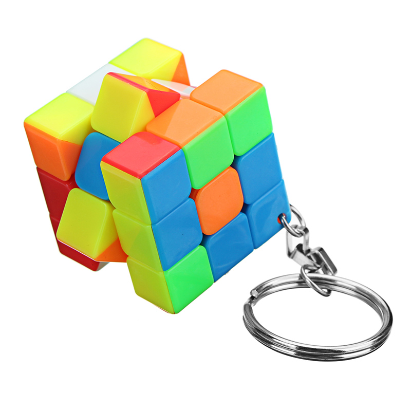 

Кольцо для ключей Classic Волшебный Cube Игрушки 3x3x3 Наклейка из ПВХ Головоломка Скорость Cube