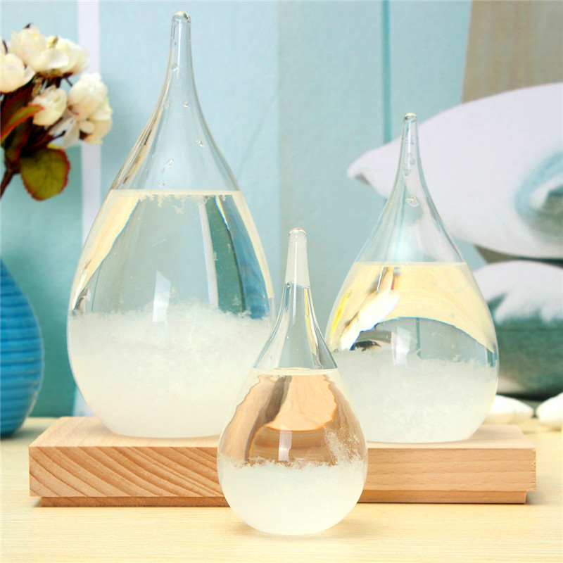 

Weather Forecast Water Drop Shaped Bottle With Base Stand Christmas Gift Decor Prediction Ball