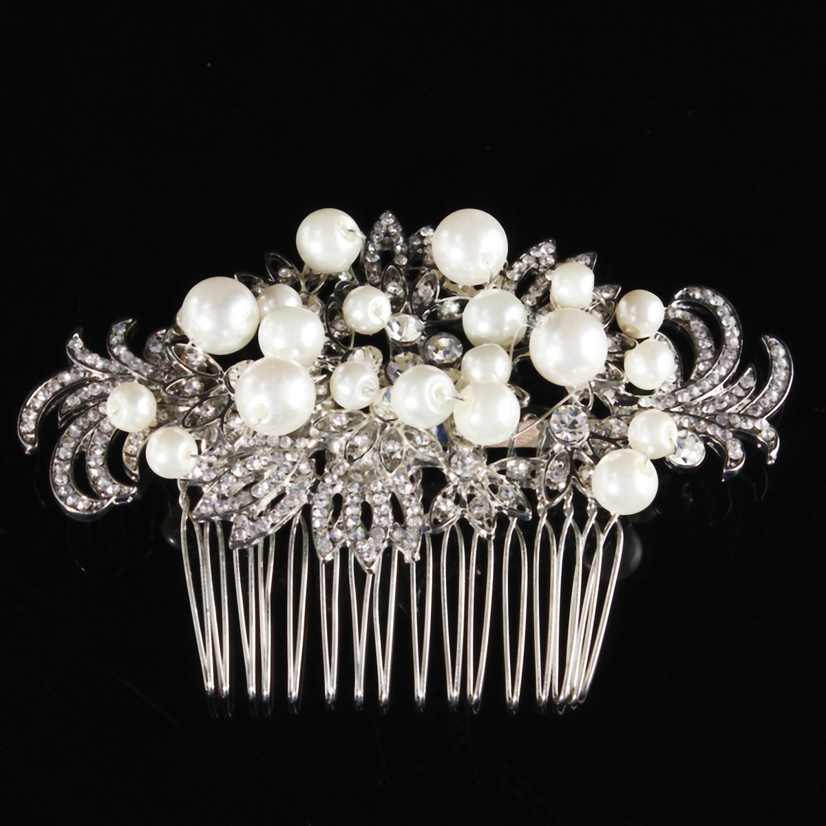 

Bridal Artificial Pearl Crystal Rhinestone Flowers Diamante Hair Clip Comb Bride Wedding Headpiece
