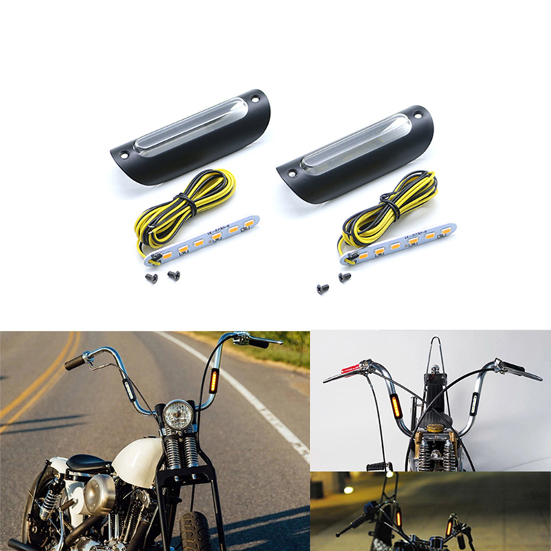 

22мм 25мм мотоцикл Янтарный световой индикатор для Harley Glide Touring для 12 16 дюймов Жир Мини-Обезьяна / Batwing Мини-Обезьяна Руль