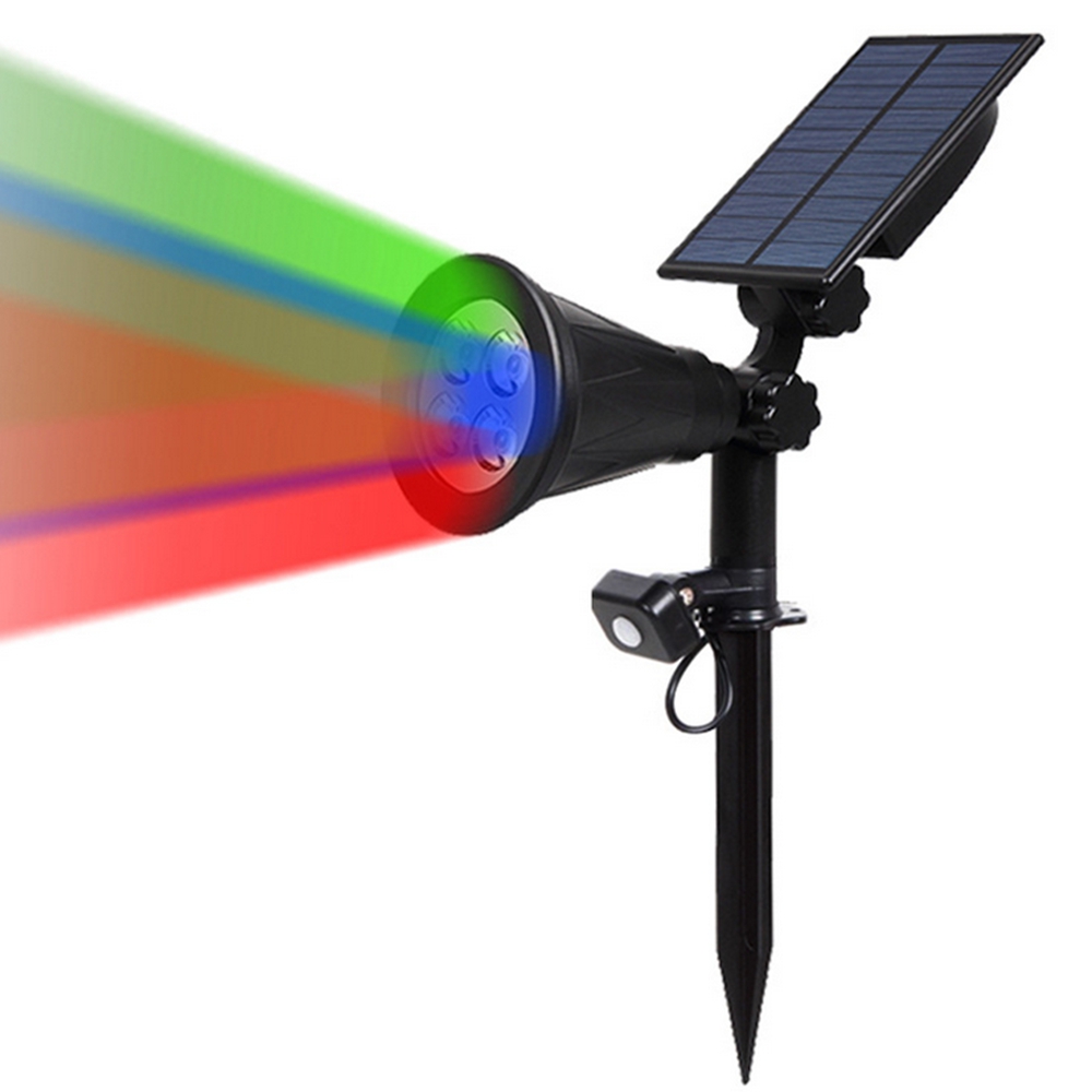 

Солнечные RGB 4 LED PIR Motion Датчик Газон На открытом воздухе Водонепроницаемы Двор Настенный пейзаж Лампа