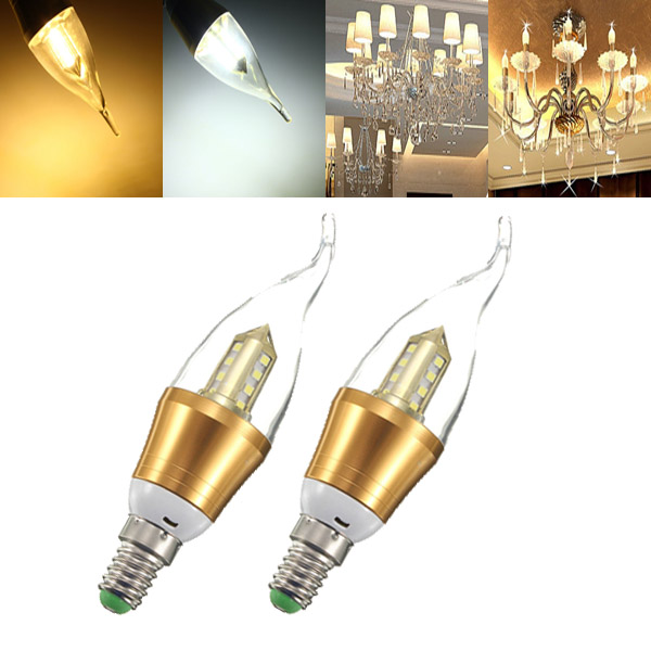 

E14 Non-dimmable LED Bulb 4W SMD 2835 Pure White/Warm White Candle Flame Down Light Lamp AC 85-265V