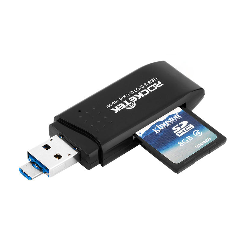 

Rocketek CR9 2-в-1 USB 3.0 Micro USB для SD TF карта OTG кард-ридер для телефона Android