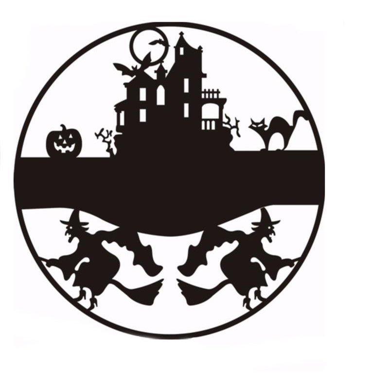 

Happy Хэллоуин Witch Castle Кот Bat Decals Window Wall Стикер Съемные принадлежности для вечеринок Украшение Инновационная черная резная накл
