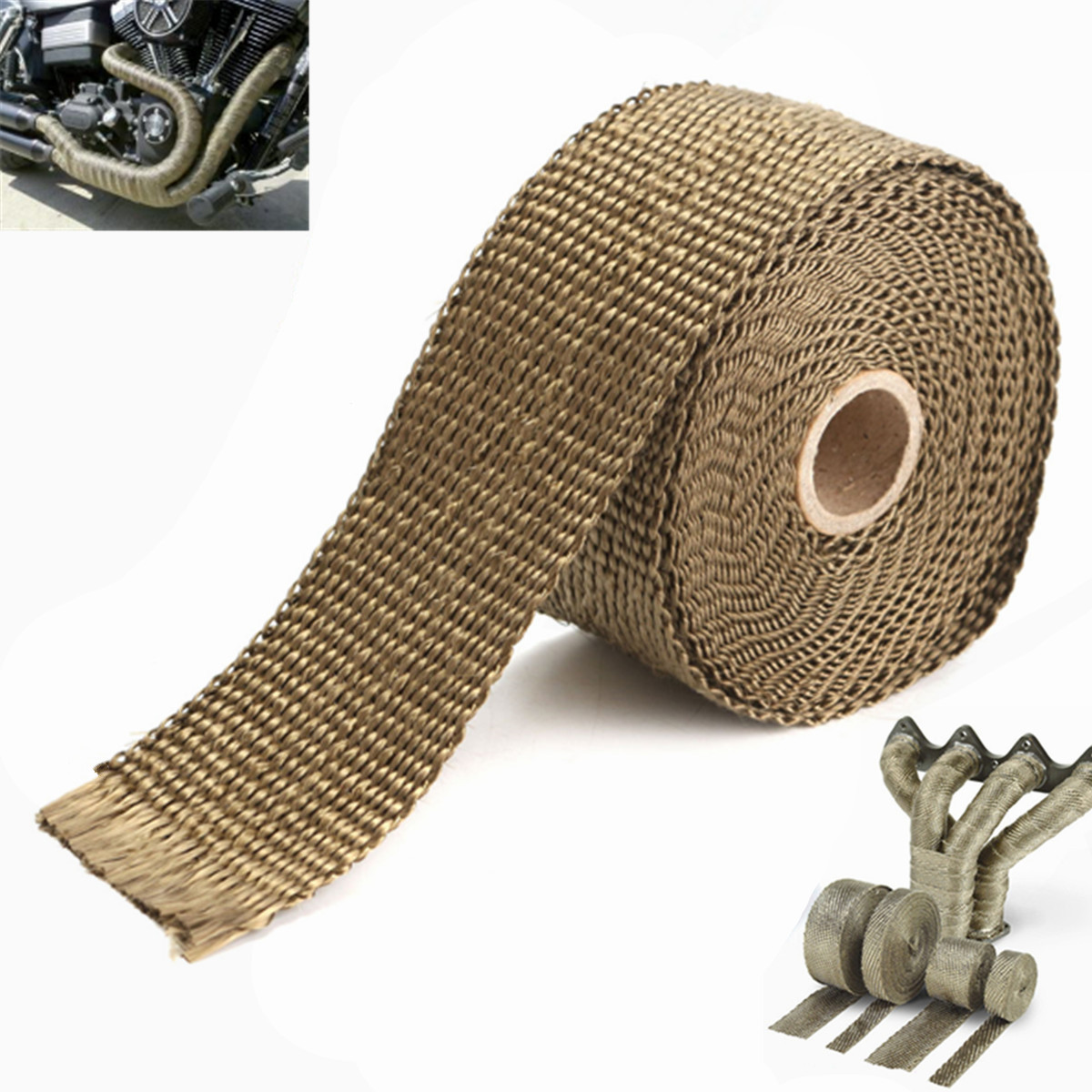 

5M Exhaust Heat Wrap Manifold Downpipe High Temp Insulation Bandage Tape Roll