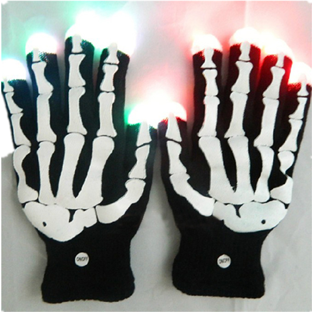 

Halloween Party Glow LED Перчатки С Джемми Скелетом Волшебный Реквизит