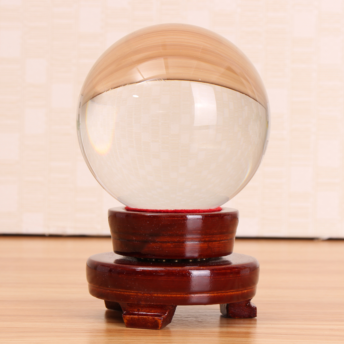 

Clear Quartz Glass Волшебный Crystal Healing Ball Sphere С подставкой Хобби Детские игрушки Домашние украшения