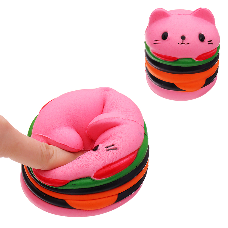 

Squishy Розовый Кот Burger Slow Rising Soft Animal Collection Gift Soft Toy