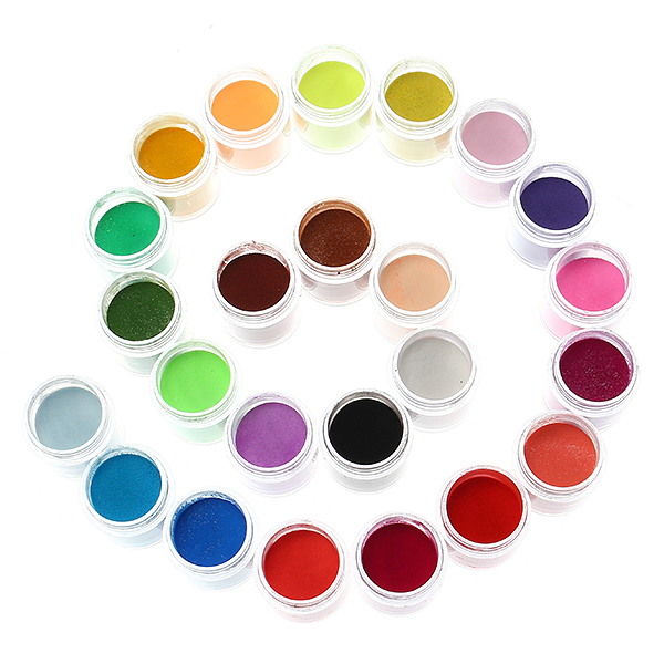 

24 цвета акриловый маникюр ногтей искусство порошок пыли украшения