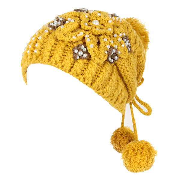 

Вязание крючком для женщин и девочек, тканые шапки с цветами, бини, подвесной шар, бусина, декоративная Шапка