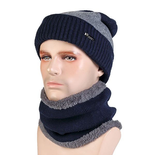 

Мужская зимняя шерстяная смесь Warm Knitted Шапка и набор шарфов