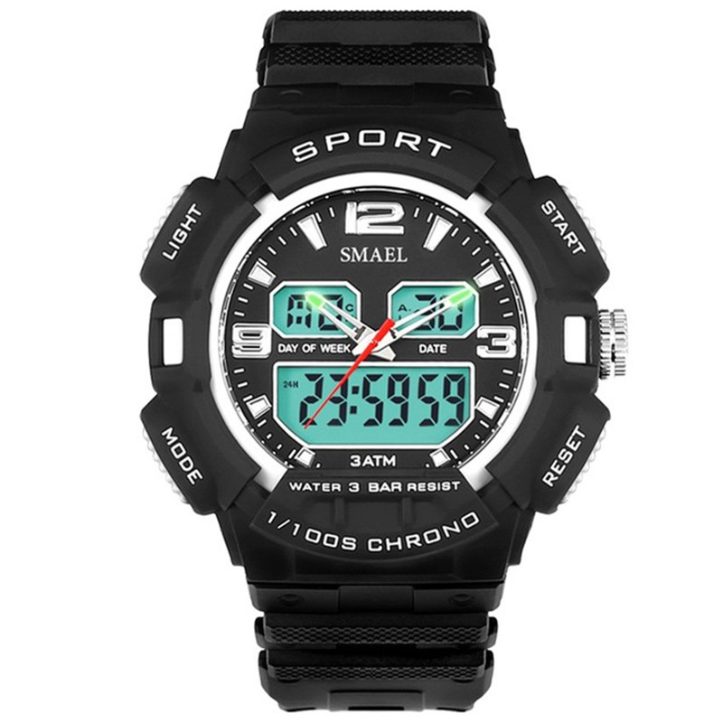 

SMAEL 1378 Модная электроника Дисплей Спортивные часы цифровые и аналоговые Dual Diaplay Мужские часы