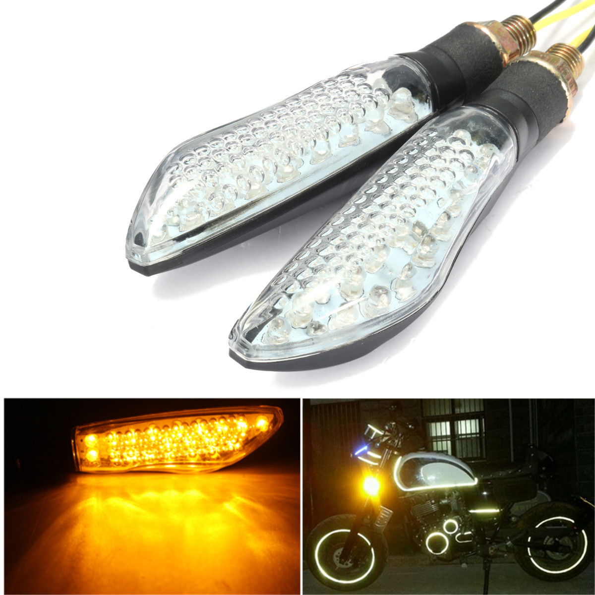 

12V мотоцикл 20 LED Индикаторы поворота Индикаторы Лампа Blinker Amber