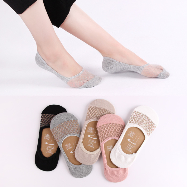 

Women Summer Mesh Thin Invisible Breathable Antiskid Boat Sock Breathable Low Cut Socks