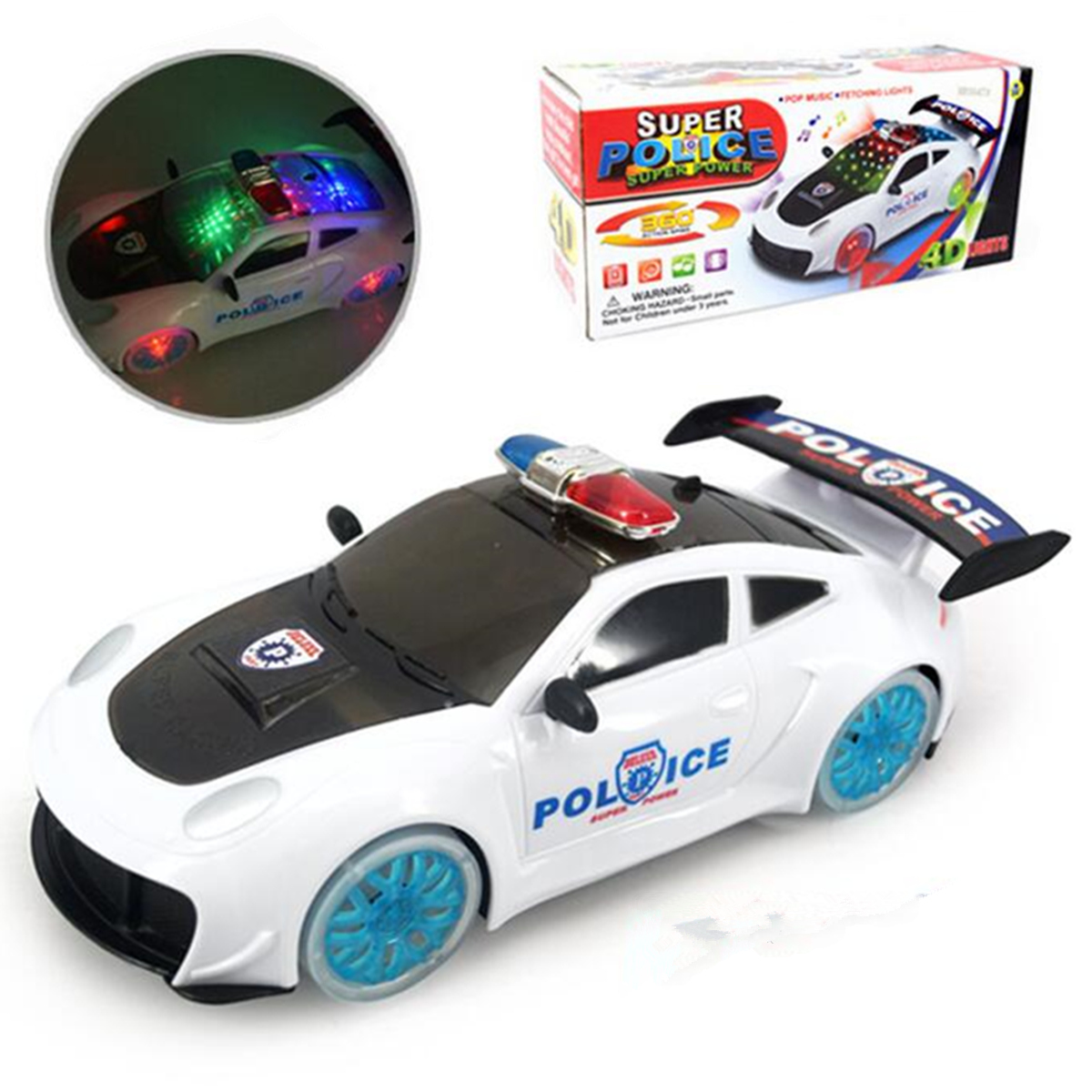 

Полиция Авто Грузовик Модель Игрушки Подарок для детей Мальчики 360 Поворот с музыкой и светом