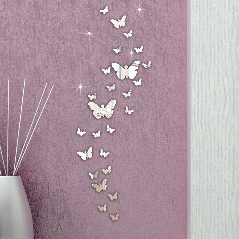 

Honana DX-Y5 30PCS Butterfly Combination 3D Mirror Wall Stickers Home Decor DIY Room Decoration