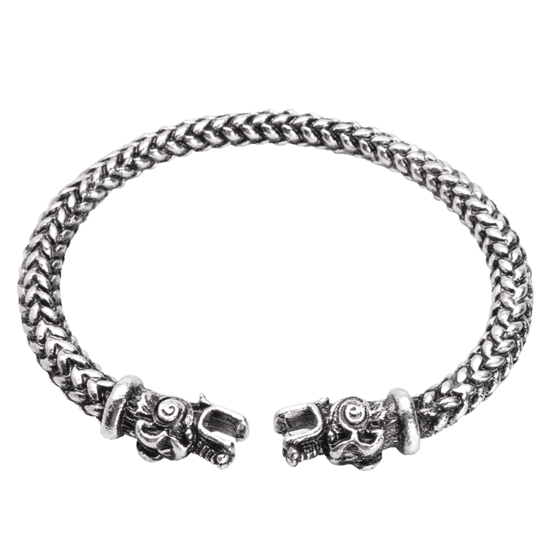 

Men Viking Dragon Head Adjustable Norse Mythology Bracelet