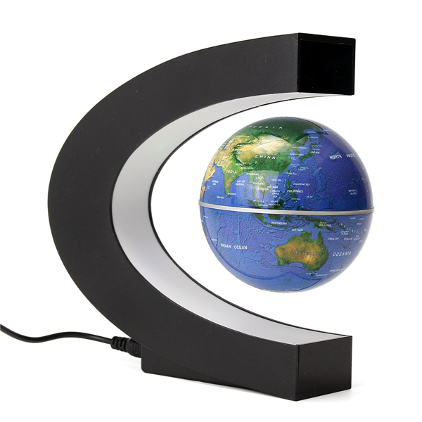

100-240V AC Magnetic Levitation Floating Globe Map Rotation Electronic LED US Plug Desktop