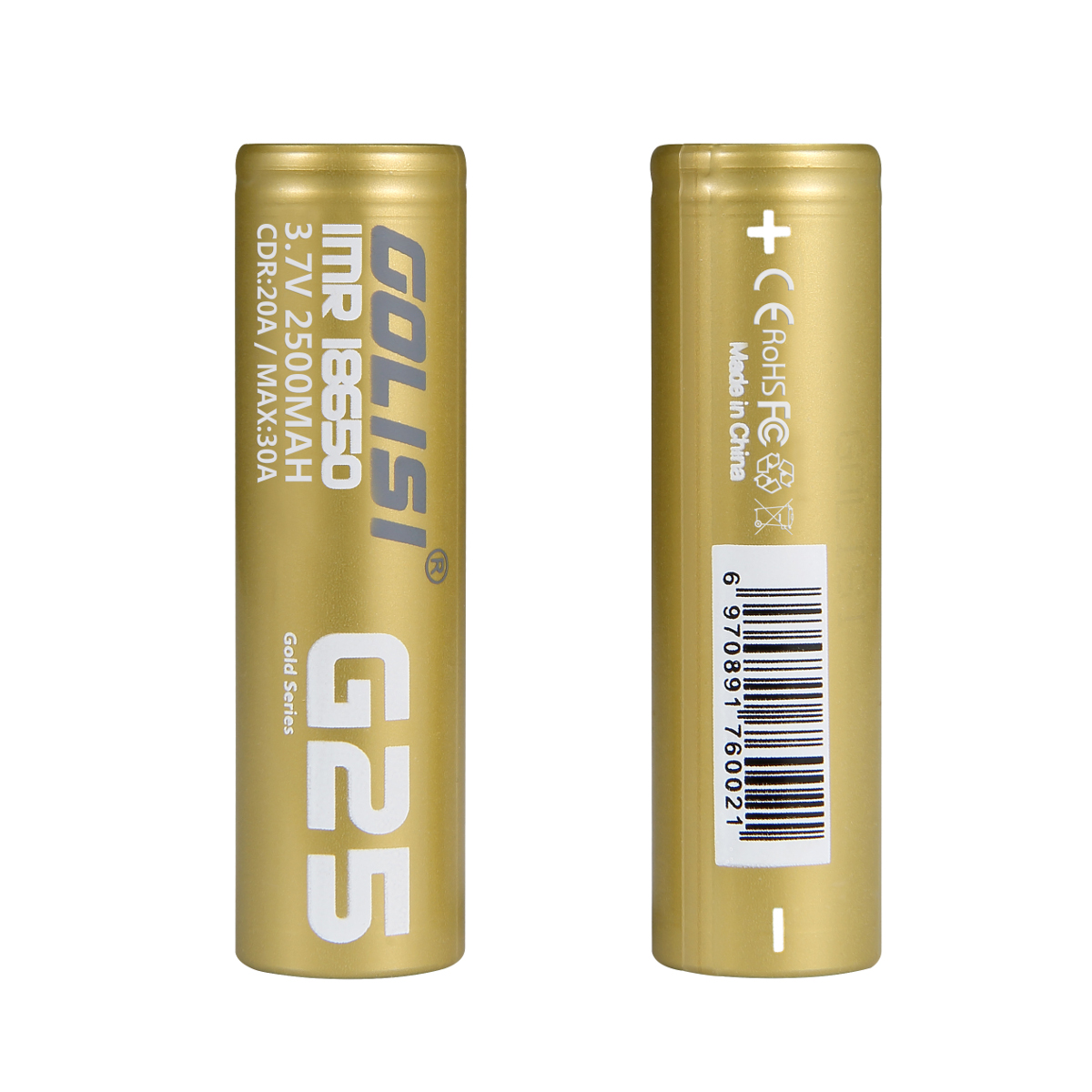 

2Pcs GOLISI G25 2500mAh 20A CDR High Brain Powerful IMR 18650 Li-ion Rechargeable Battery With Storage Case