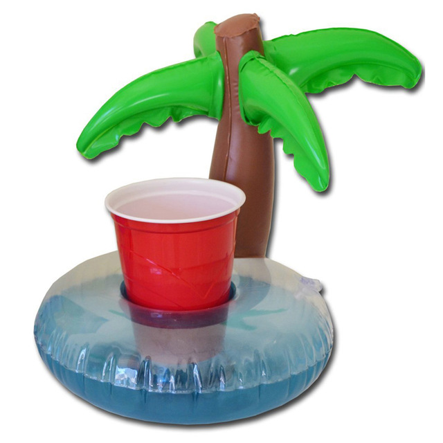 

IPRee ™ Inflatable Mini Cute Plamtrees Drink Can Holder Плавающее плавание Бассейн Ванна Пляжный Водные игрушки