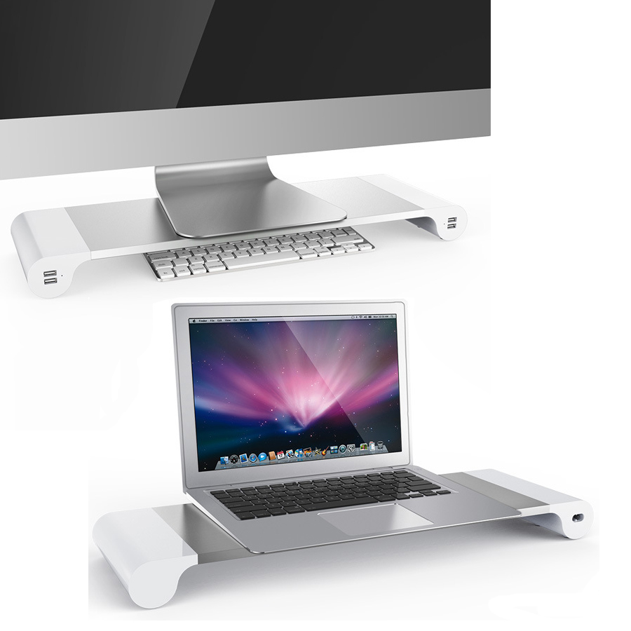 

4 порта USB зарядное устройство компьютера Монитор Riser Экономия места подставка для телевизора Macbook Notebook