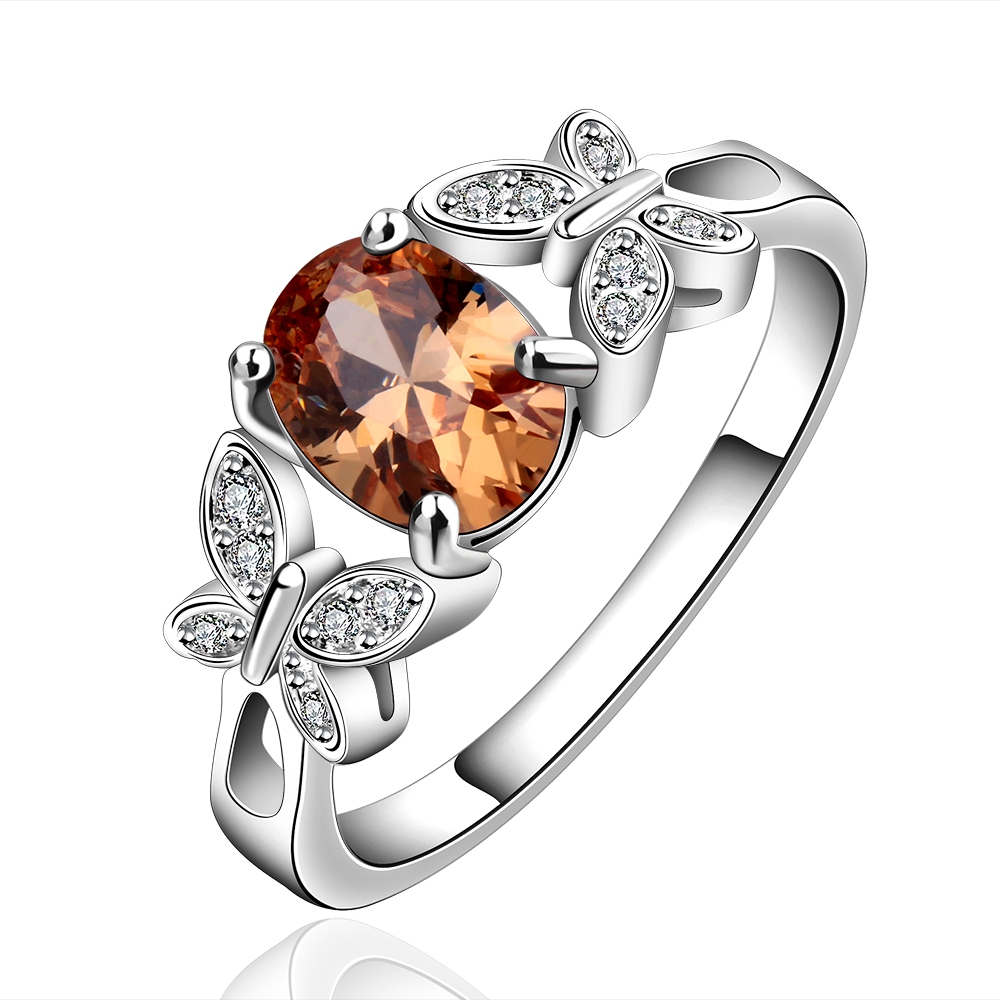 

Yueyin 925 посеребренные бабочка кристалл циркона кольцо для женщин