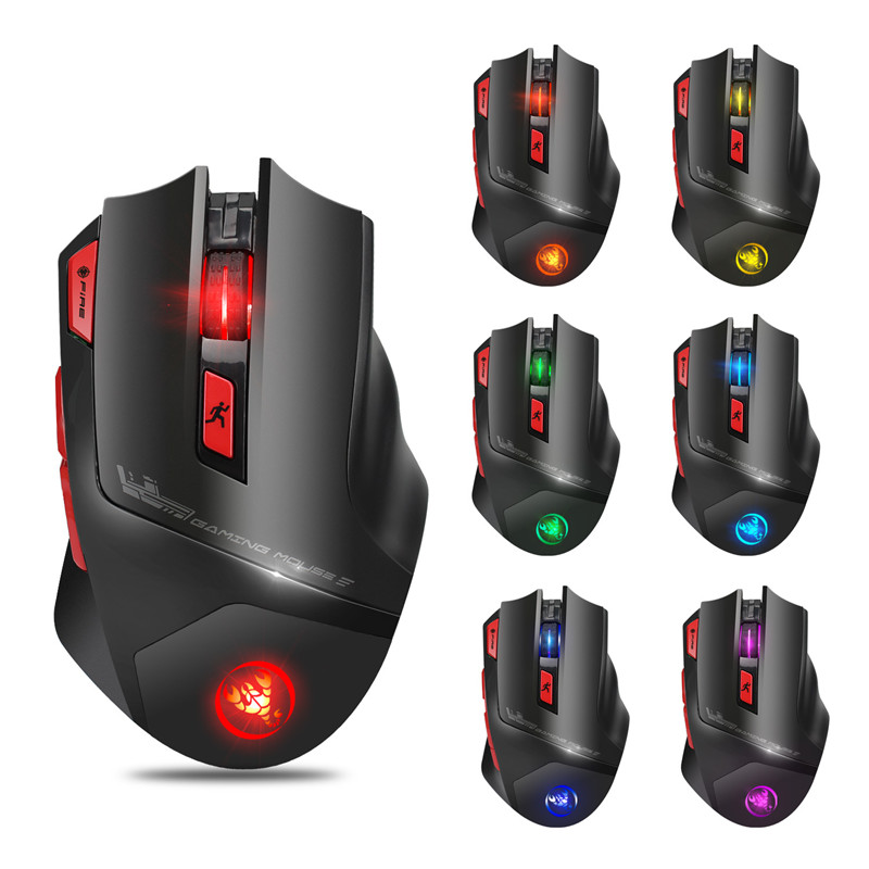 

HXSJ T88 4800DPI Adjustable 2.4GHz Wireless Rechargeable Ergonomics Optical Mouse Gaming Mouse Mice