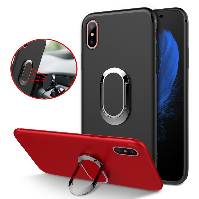 

Bakeey Protective Case for iPhone XS 360° Adjustable Metal Ring Grip Kickstand TPU Back Cover
