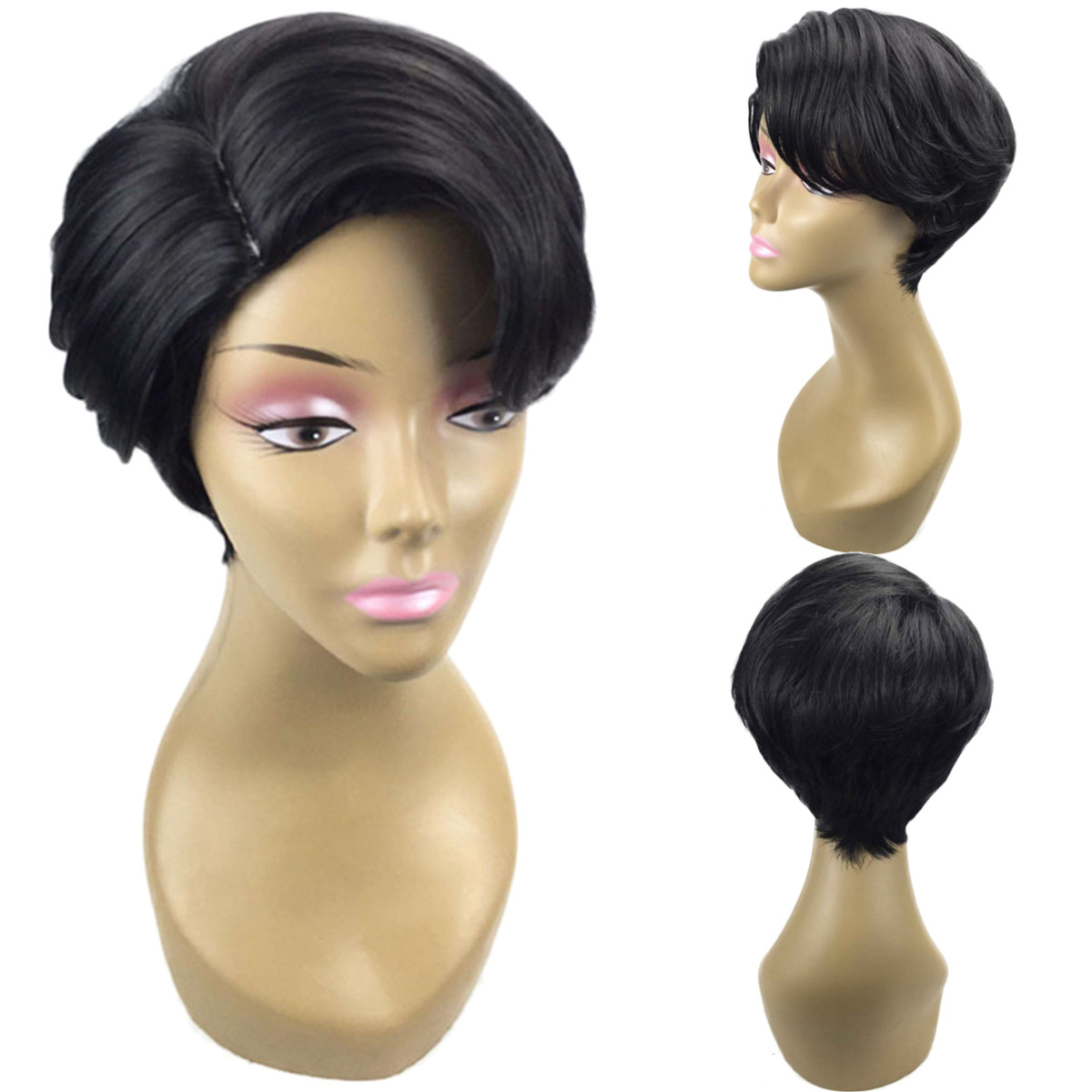 

Women Natural Black Short Bob Hair Ombre Wigs
