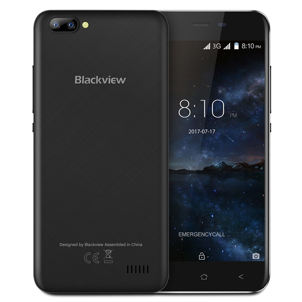 

Blackview A7 5,0-дюймовый Android 7,0 1GB RAM 8 ГБ ПЗУ MT6580A Quad-Core 1.3GHz 3G Смартфон