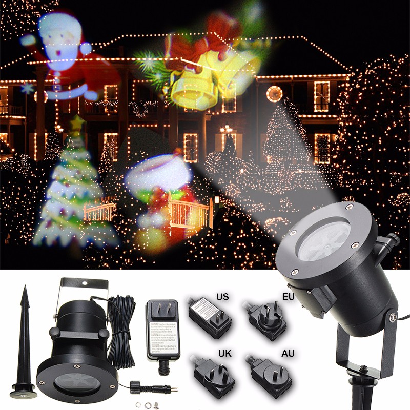 

Waterproof Colorful Santa Claus Pattern LED Christmas Moving Laser Projector Landscape Stage Light