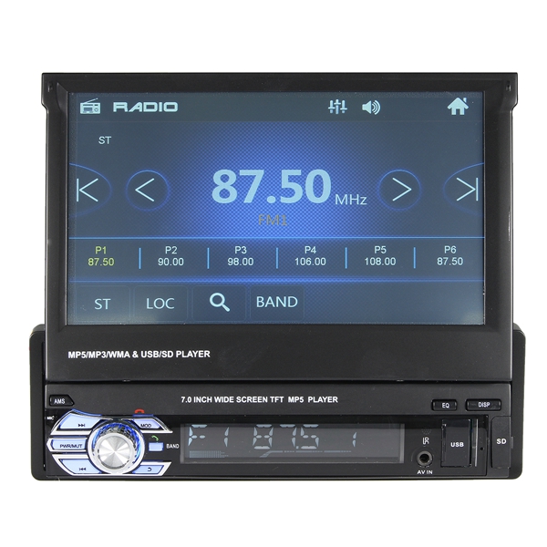 

7 дюймов 1 DIN Авто Стерео Радио Авто MP5 MP4 MP3 DVD-плеер Выдвижной Bluetooth с сенсорным экраном USB AUX FM Поддержка