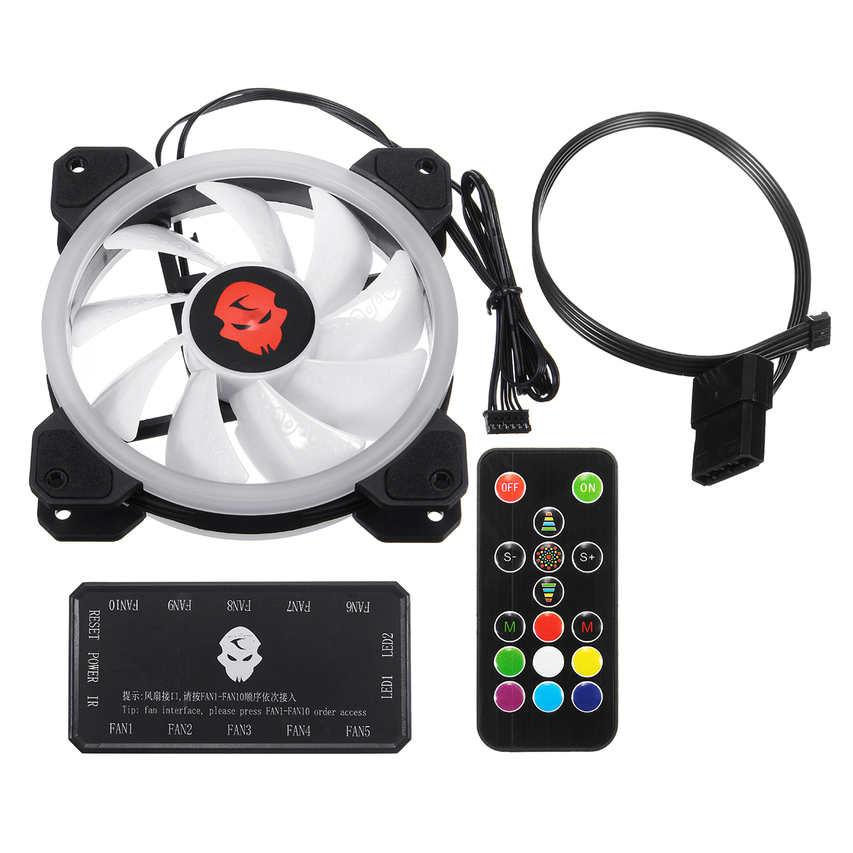 

Coolmoon 1PCS 120mm Adjustable RGB LED Light Computer Case PC Cooling Fan with IR Remote Controller