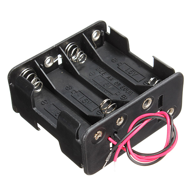 

10pcs 12V 8 x AA Battery Clip Slot Holder Stack Box Case 6 Inch Leads Wire
