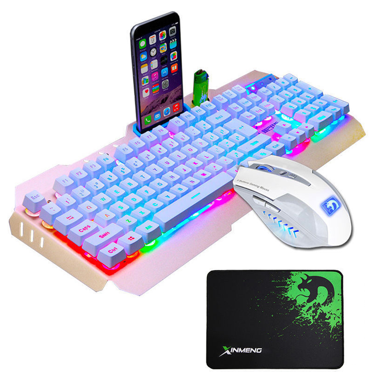 

USB Wired Colorful Backlight Mechanical Handfeel Gaming Keyboard and Mouse Combo