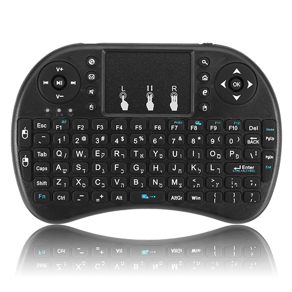 

I8 Версия на иврите 2.4G Wireless Mini Клавиатура Touchpad Air Мышь Black
