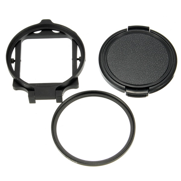 

Lingle 58mm UV фильтр переходное кольцо крышка для GoPro Hero 5 Черный Водонепроницаемый корпус чехол
