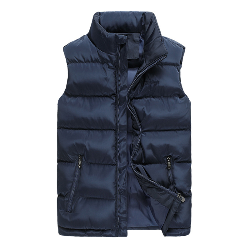

Мужская Plus Размер Зимний Толстый Теплый Твердый Цвет Paddd Vest