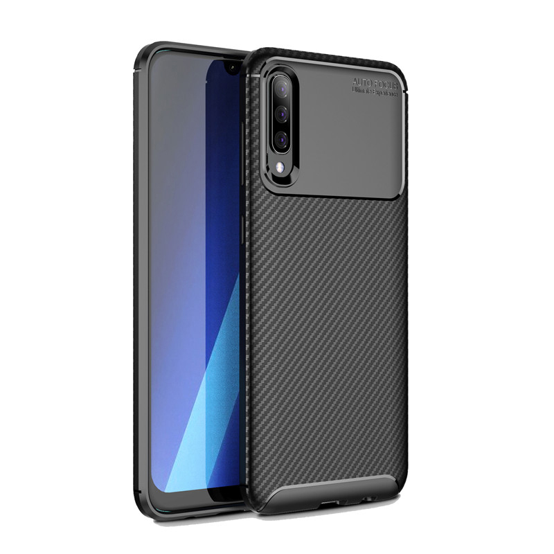

Bakeey Protective Case For Samsung Galaxy A50 2019 Carbon Fiber Fingerprint Resistant Soft TPU Back Cover