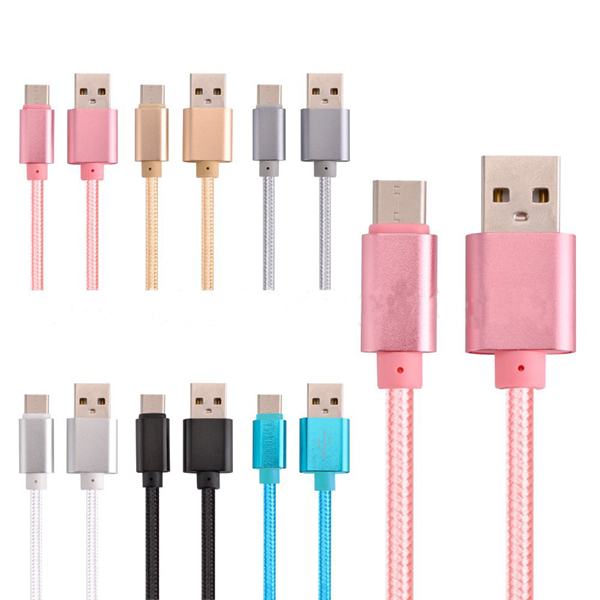 

2.1A Braided Type C Data Sync Charging Cable 1m For OnePlus 5 Xiaomi 6 Samsung Note 8 S8