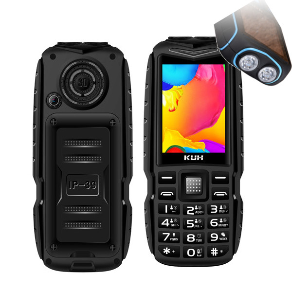 

KUH T3 2.4'' 4000mAh Dual Flashlight bluetooth Power Bank Dual Sim Card Rugged Feature Phone