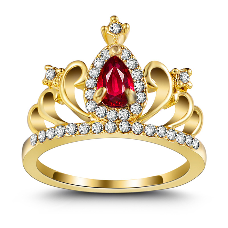 

Zirconia Crown Ring 18K Позолоченное кольцо для принцессы