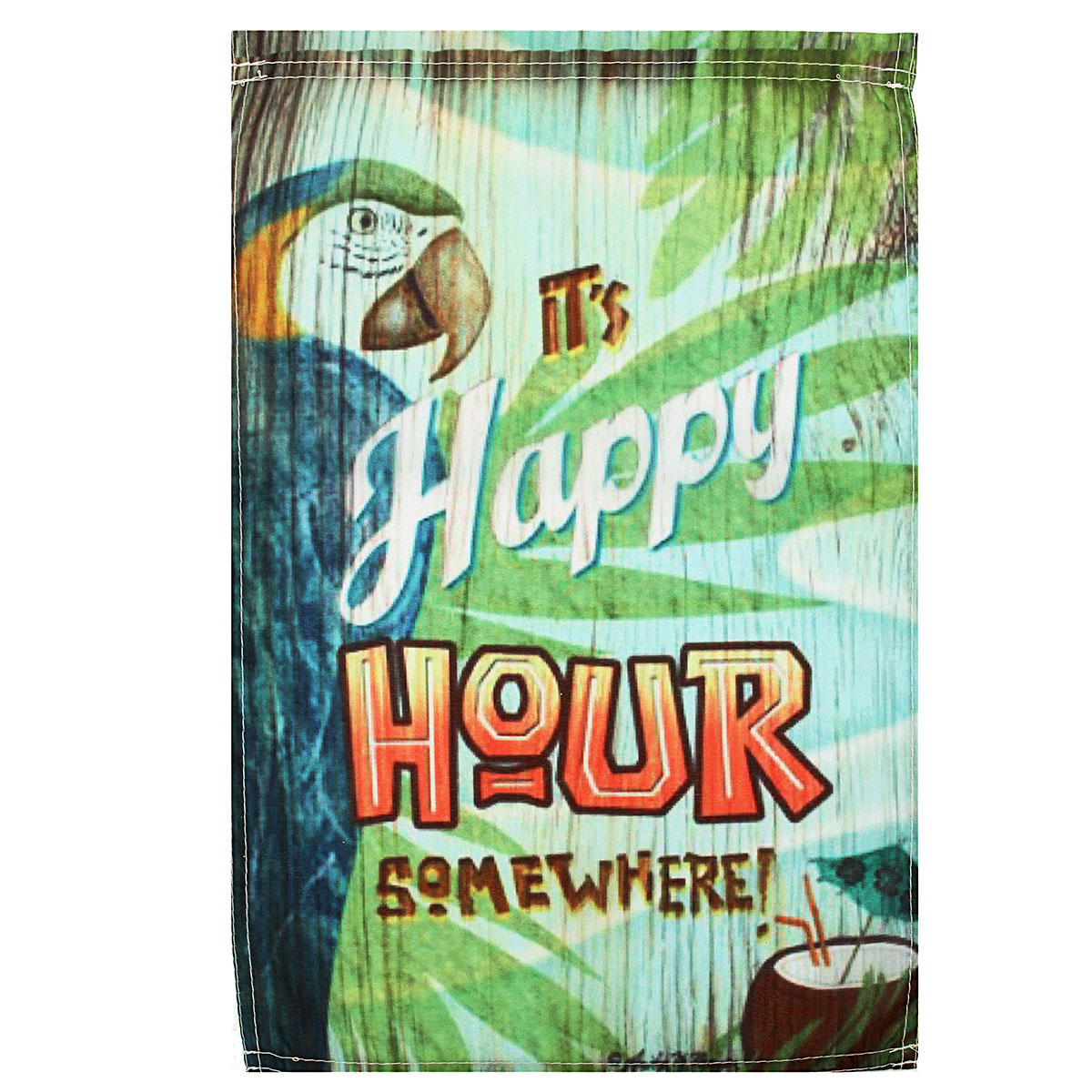 

12x18 дюймов Весенний попугай Happy Hour Сад Flag Mini Yard Banner Дисплей Домашние декорации