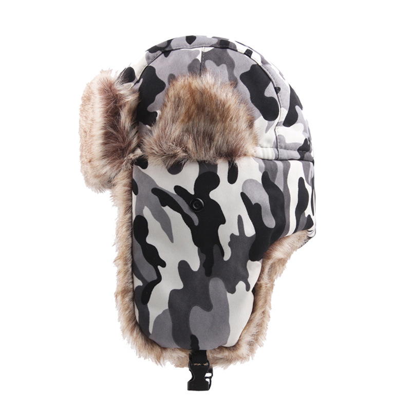 

Unisex Winter Outdoor Camouflage Trapper Hat Windproof Earmuffs Snow Riding Cap