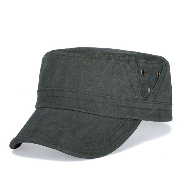 

Men Cotton Flat Vintage Washed Cap Air Hole Stitching Retro Hat